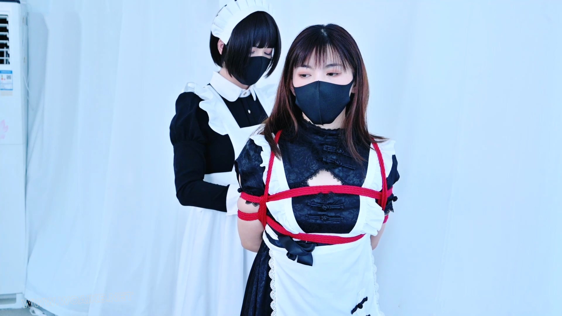 黑丝国风小女仆 百合loli调教 女虐女 固定放置 阳俱口塞 强高放置 鞭打 强膏 预览图 4