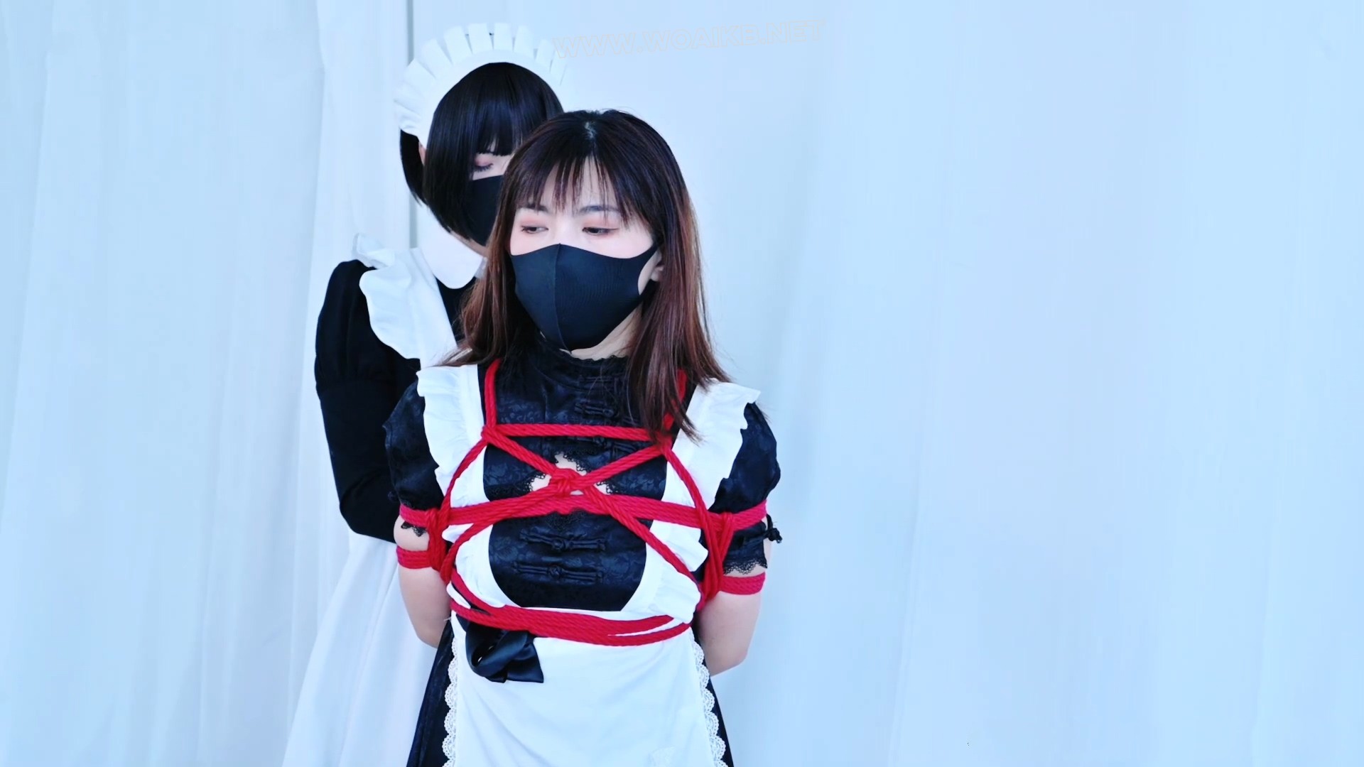 黑丝国风小女仆 百合loli调教 女虐女 固定放置 阳俱口塞 强高放置 鞭打 强膏 预览图 5