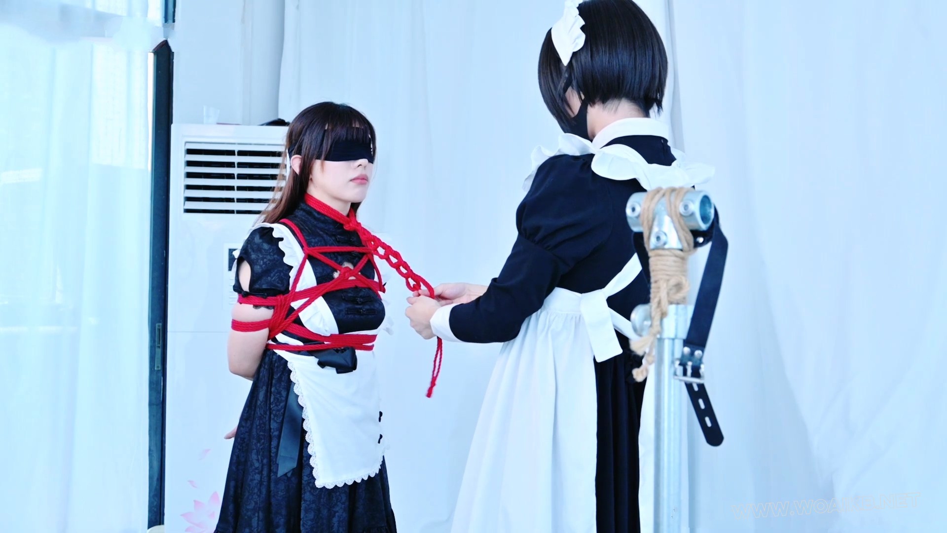 黑丝国风小女仆 百合loli调教 女虐女 固定放置 阳俱口塞 强高放置 鞭打 强膏 预览图 22