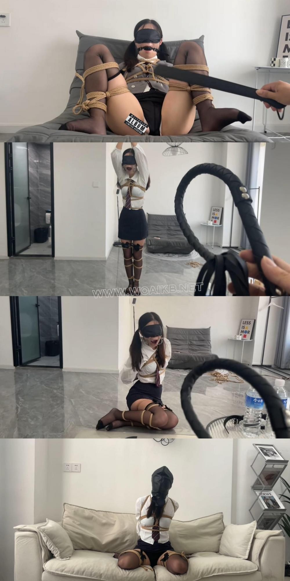 【末班车】强制分腿震动强高，前手吊缚高强度sp，释放口水，欧式直臂 蟹缚皮革头套…