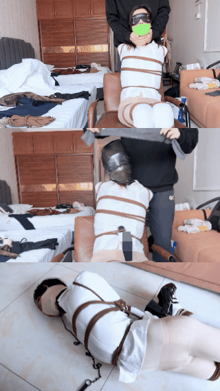 【长达6分半钟呼吸游戏超紧多重封嘴】多达六重封嘴，使劲呼救才挤出来一点点呻吟声…