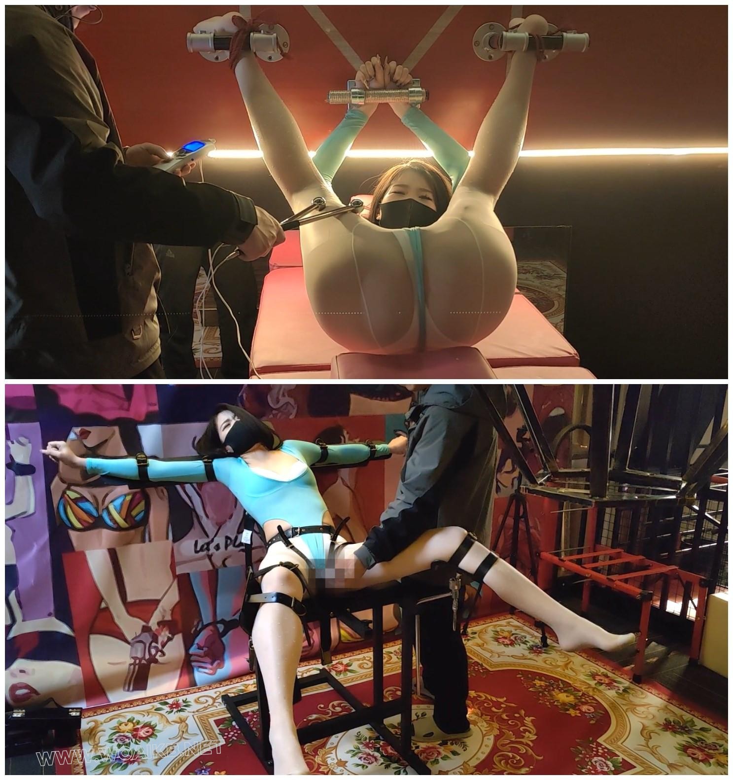 杨蕊 蓝色体操服白丝 两种耻汝分腿的姿势固定