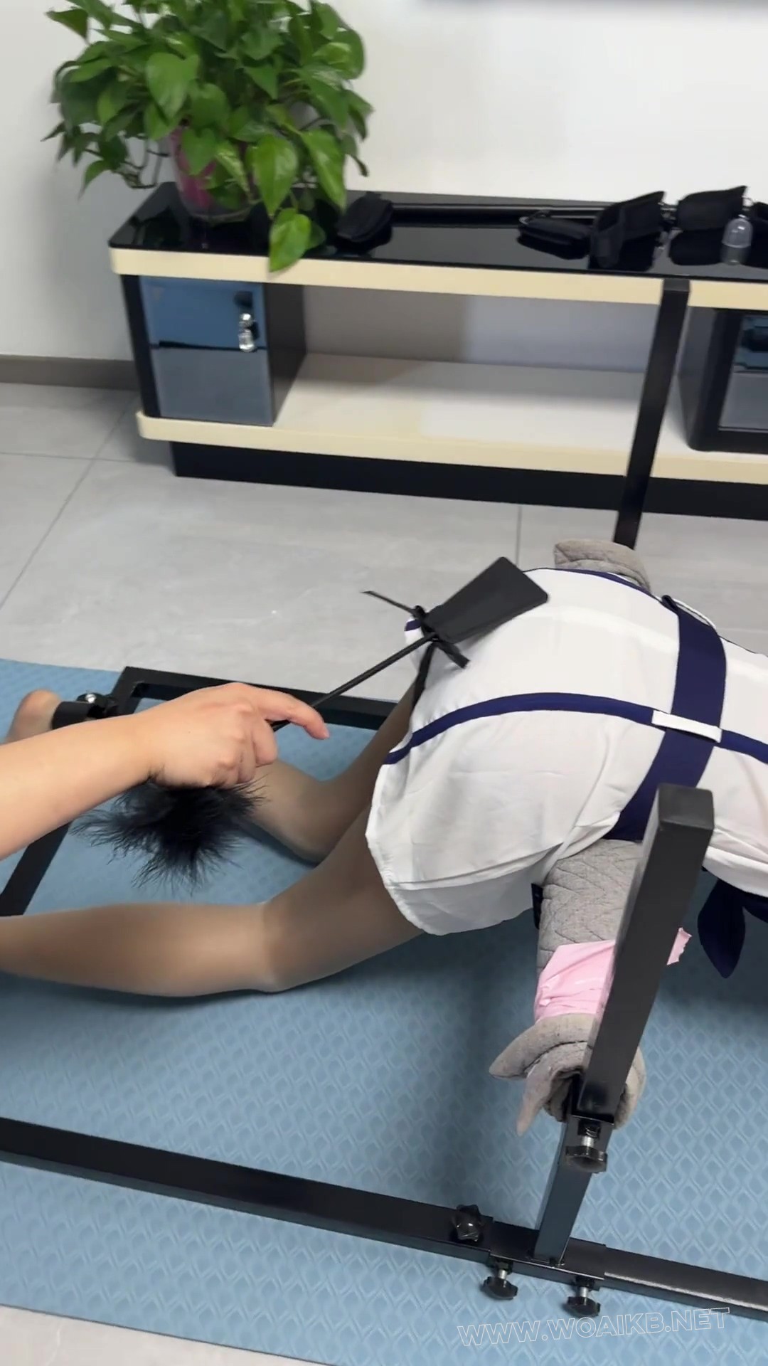 萝莉美少女 禁锢在训狗架上 鞭打屁股 玩脚 挠脚心 预览图 16