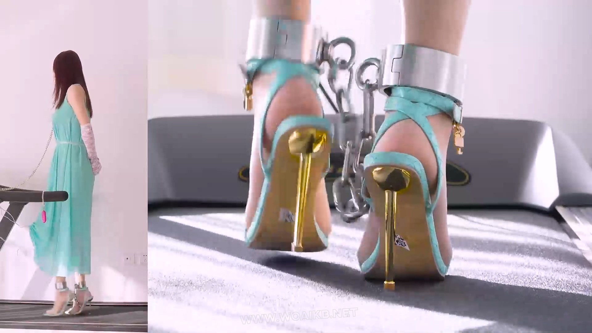 脚镣手铐禁锢绿裙肉丝绿凉高+金属GS、电动BB、无线TD与跑步机 预览图 8