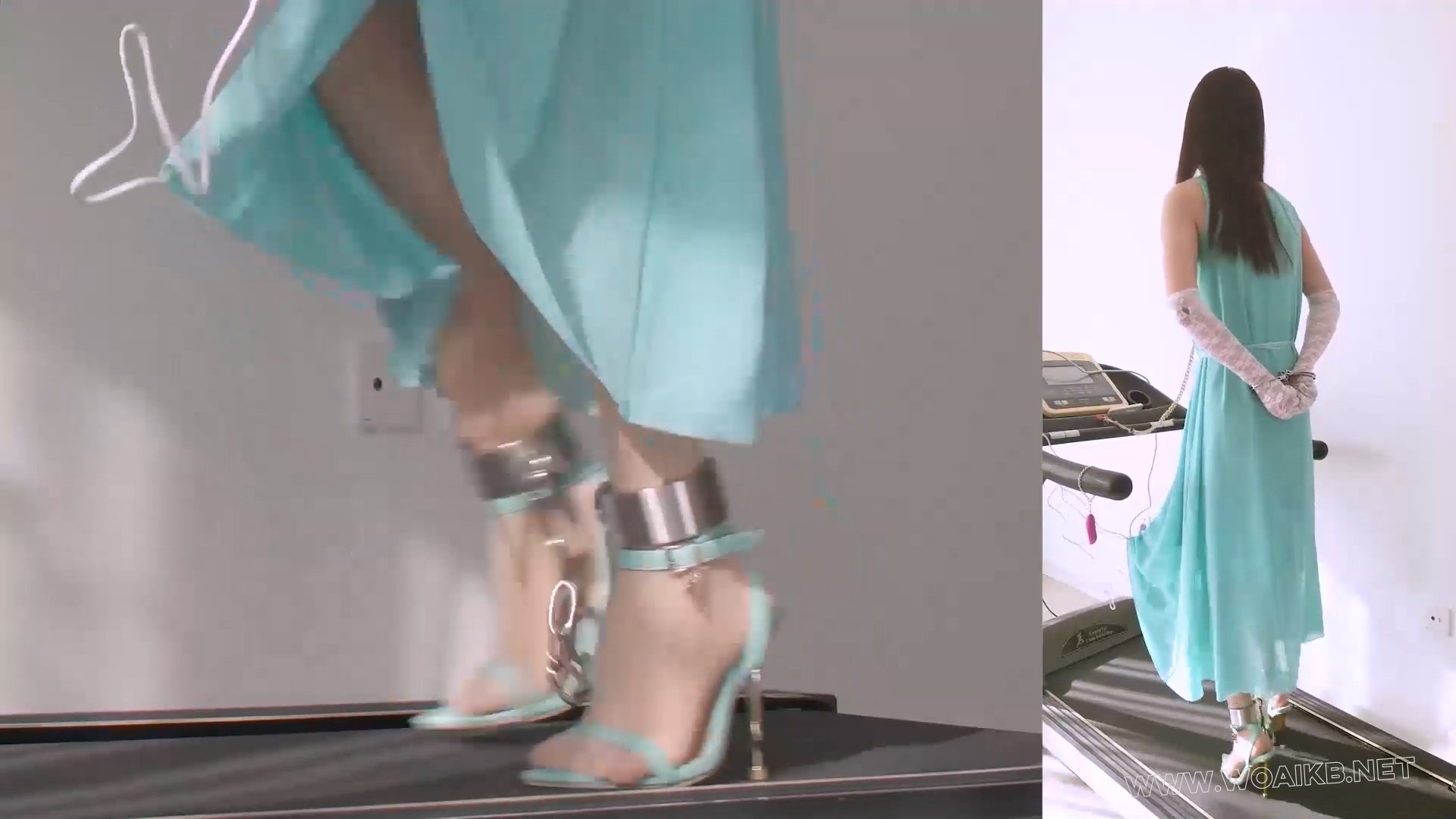 脚镣手铐禁锢绿裙肉丝绿凉高+金属GS、电动BB、无线TD与跑步机 预览图 13