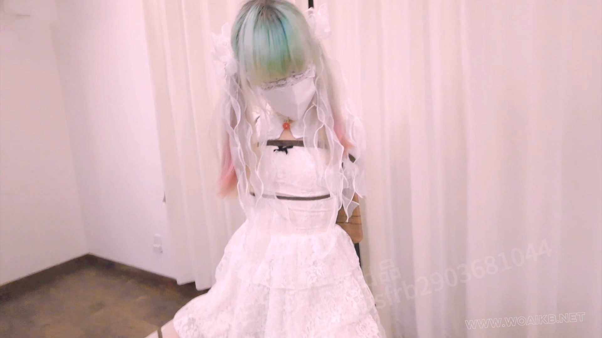 在逃公主捕回系列第三弹！蕾丝眼罩 公主裙M分腿悬空椅子紧缚 餐桌紧缚 胶带封嘴 固…