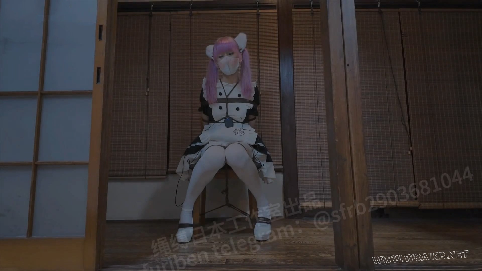白丝猫系女仆养成攻略！年末干活！日式座椅分腿紧缚 强制开口口塞，口水流满一地...