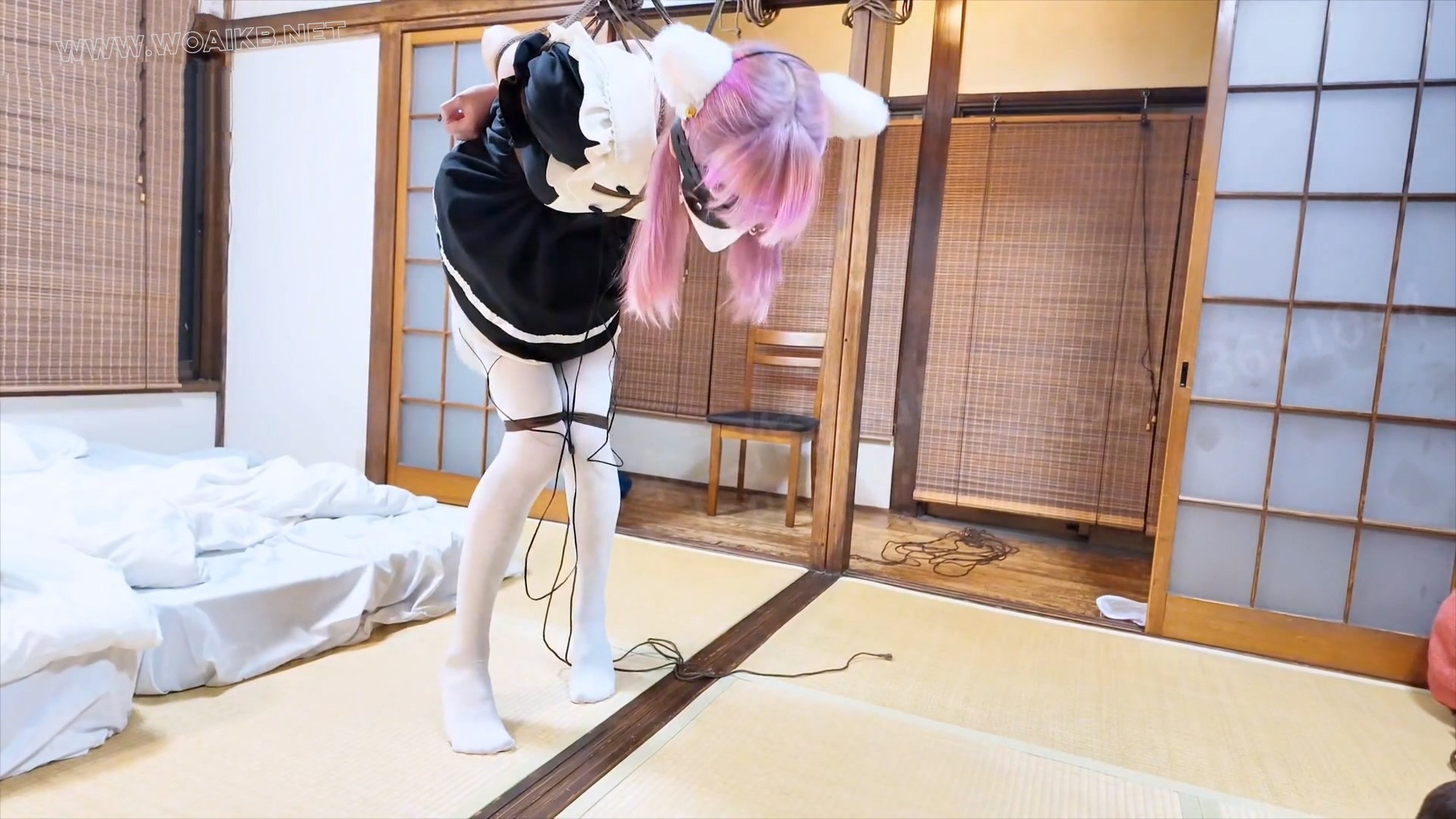 白丝猫系女仆养成攻略！年末干活！日式座椅分腿紧缚 强制开口口塞，口水流满一地... 预览图 14