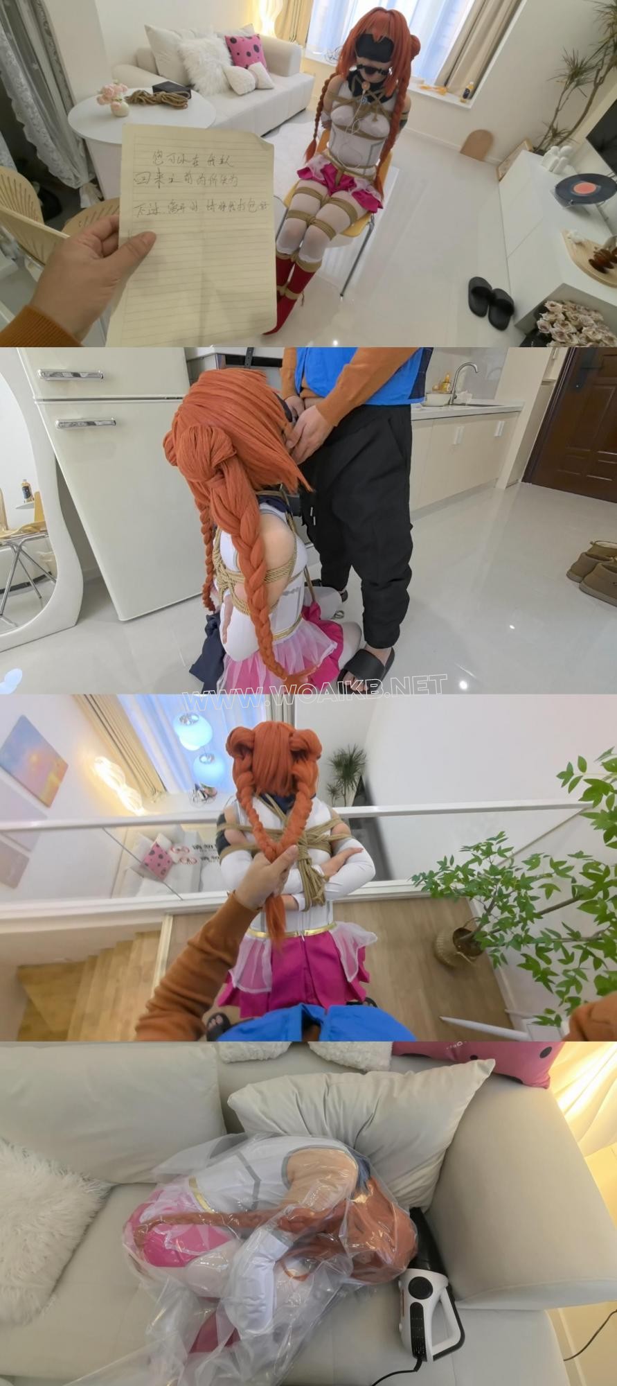 【COS如月火炼】白丝上下真空无内 如月火炼体验公厕玩具 代驾师傅不亦乐乎 口爆 TJ…