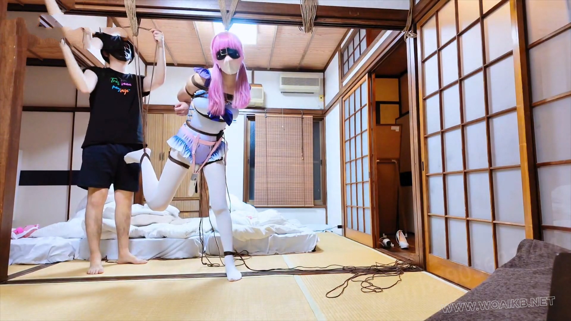 珊瑚宫心海泳装cos！日式紧缚 超多种悬吊姿势，驷马，跨栏，仰面分腿，横吊等等等…