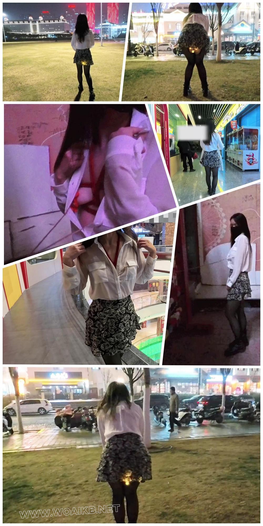 户外游戏：红绳绳衣灯光G塞透视衬衣微透超短裙商场区