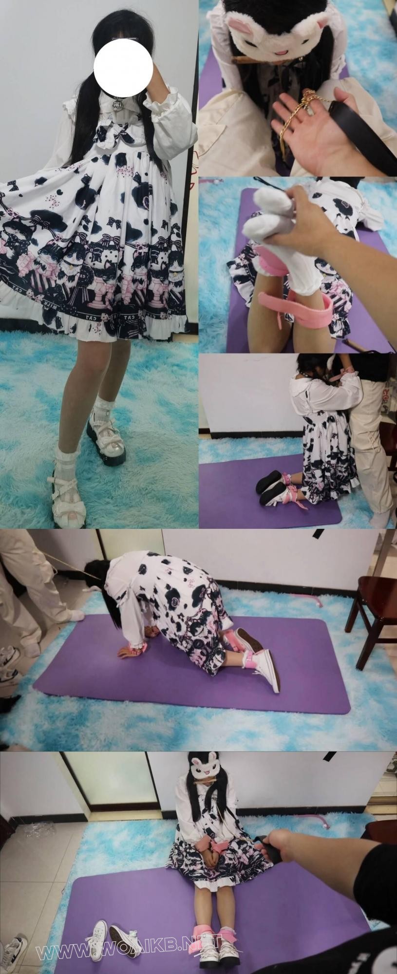 洛丽塔女仆猫的调教，原因是洛丽塔女仆穿了一双不合时宜一点不搭的帆布鞋，为了惩…