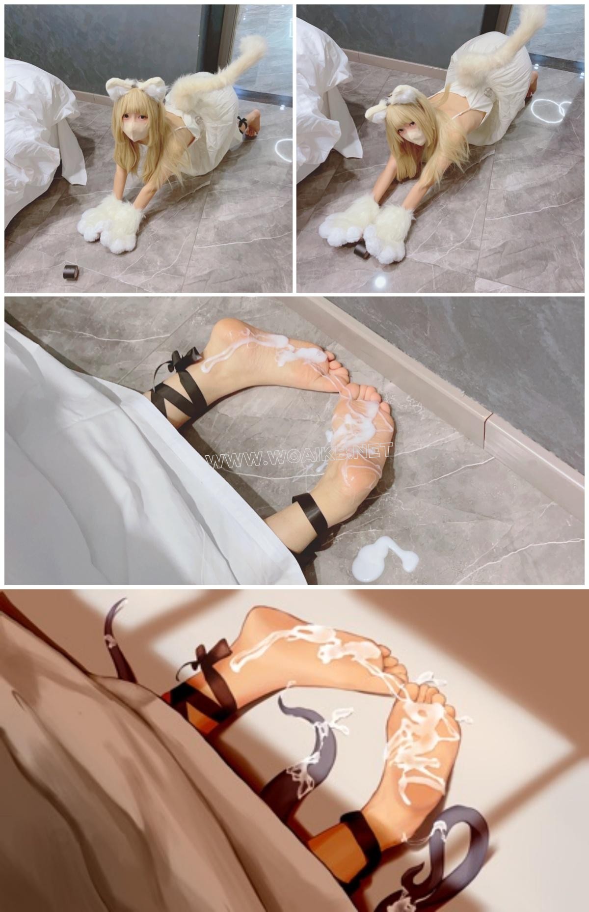 猫娘黄豆粉cos-猫猫的遇难（冰恋粘液秀足丸吞题材，裸足、仿真j液足j、丸吞）