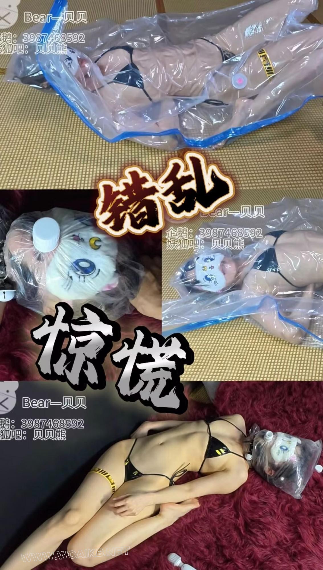 摸摸可怜的贝贝，一天被小熊弄哭两次还崩溃了！！也不能怪小熊，谁让贝贝穿比基尼…