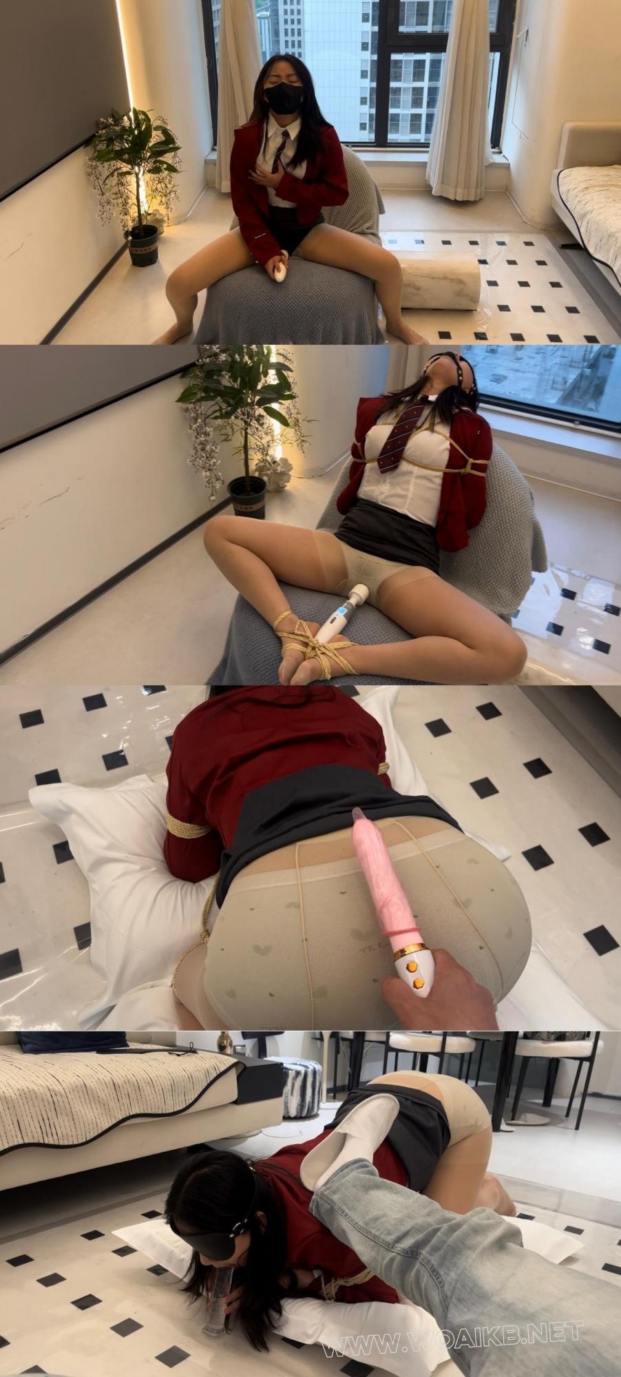 【久安安】放置在窗户边的tj，小m腰功展示，让小m自己动手gc，夜幕降临，窗户里一…