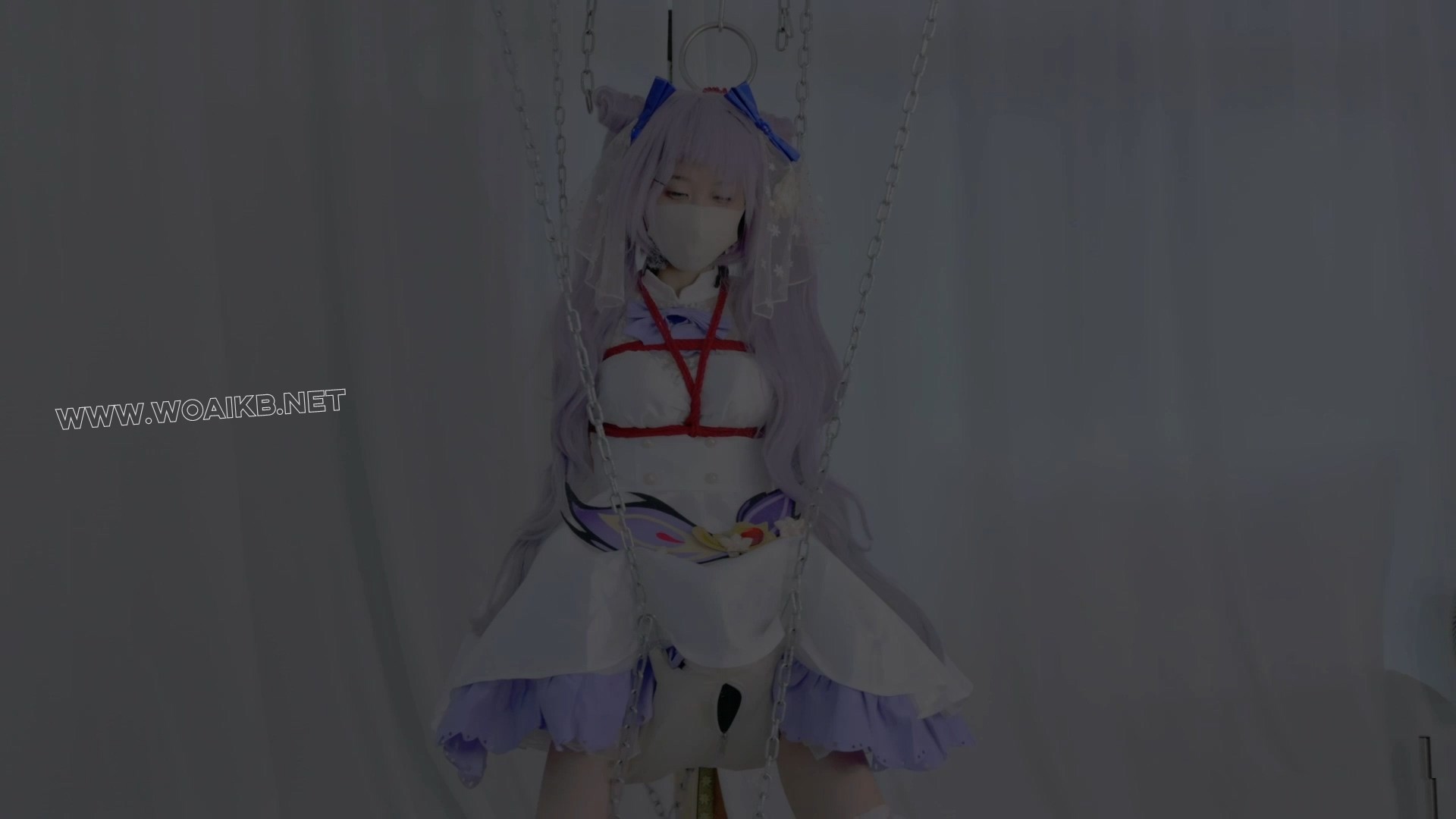 花嫁刻晴的极限木马升天地狱游戏 花嫁刻晴原地升天 木马炮几 秋千吊缚 原神 COS 花…