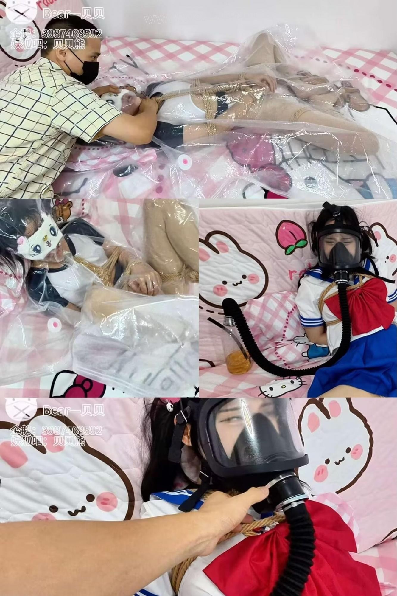 闯入贝贝的闺房发现一只躲在被窝里自缚偷偷玩真空袋的贝贝，这就不得不给贝贝来点…