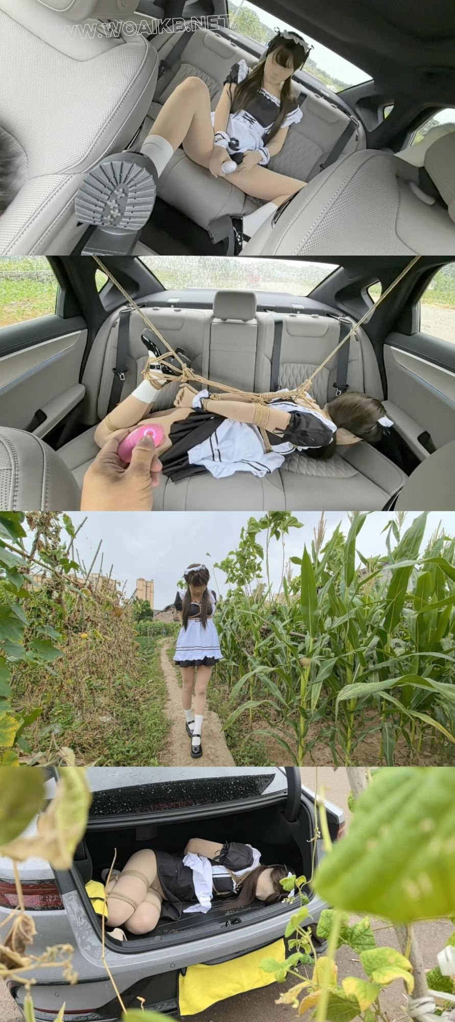 【FXX-ZENTAI女仆】奇妙的旅途 路上车来车往 旁边路过的车会不会看到后排被绑上的…