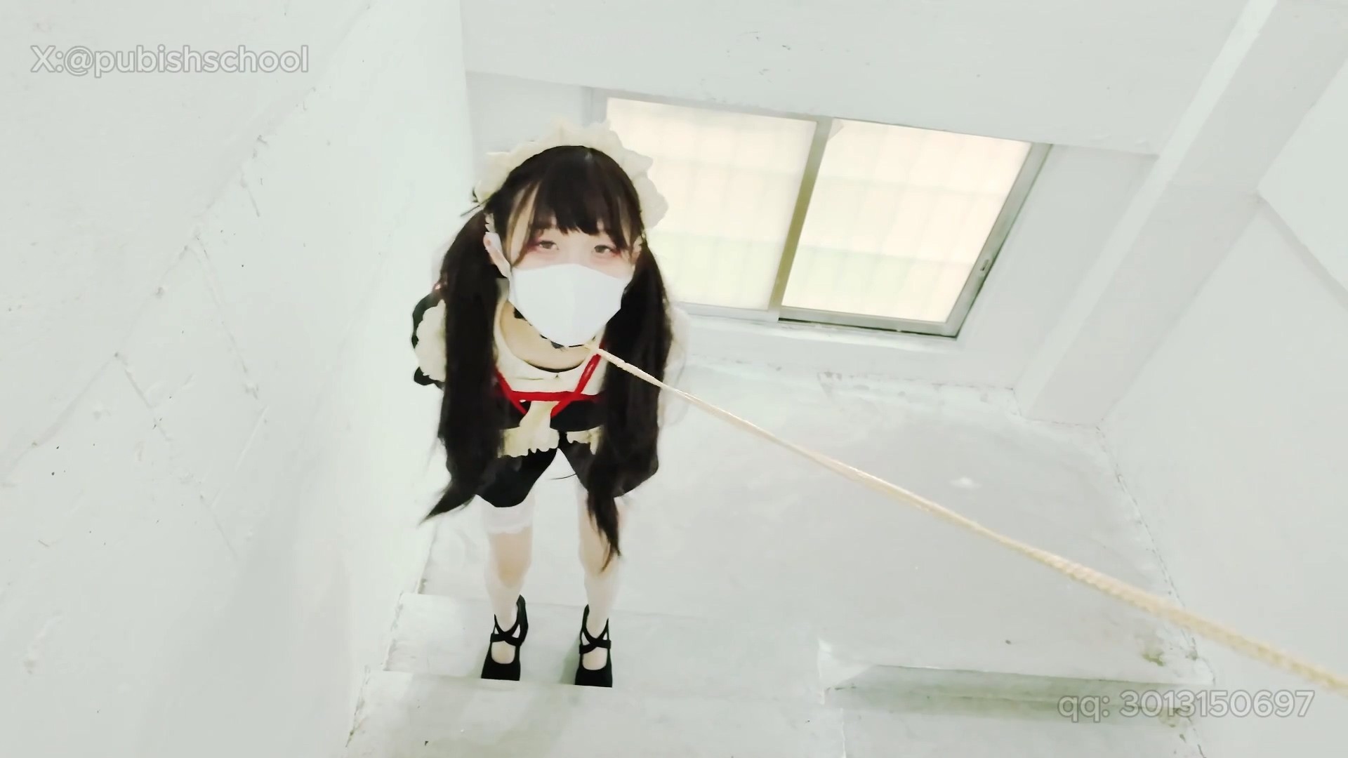 调教上门女仆（下） 双马尾萝莉 女仆 吊带袜 白丝 红绳捆绑 捆绑放置 强制爱抚 强…