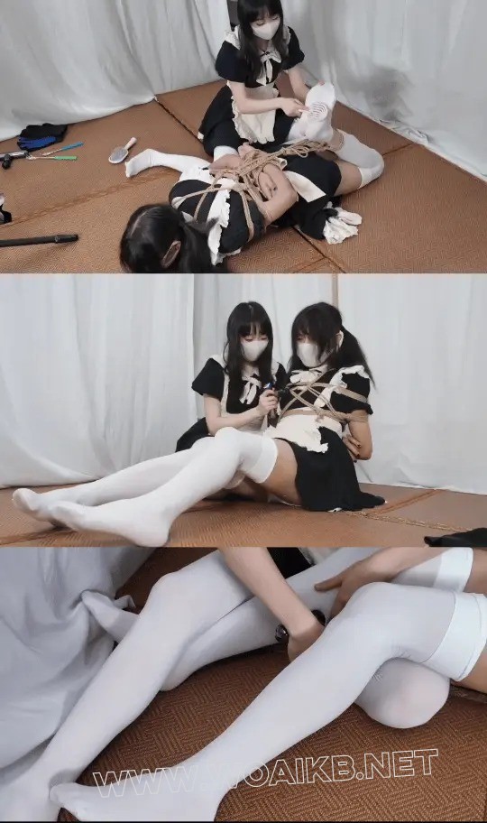 厚白过膝袜双女仆TK！新人加入！腿控百合福利+筋膜枪+揉胸+蛇缚+驷马TK
