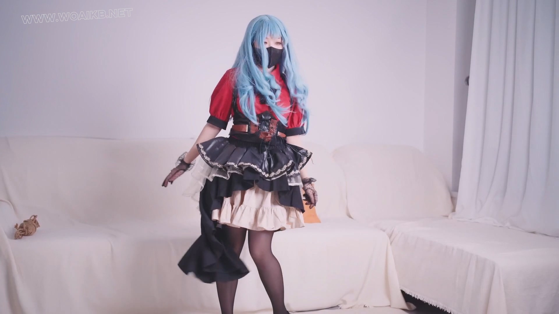 小螺丰川祥子cos+M腿跳蛋玩弄胸部+震动棒强高+TK挣扎