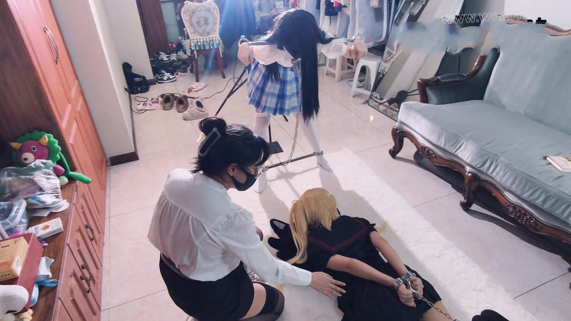 【双女M跪求CC女主调教】【两人被扇耳光 被逼迫认主】妙妙X咲希XCC 三女首次联动！...