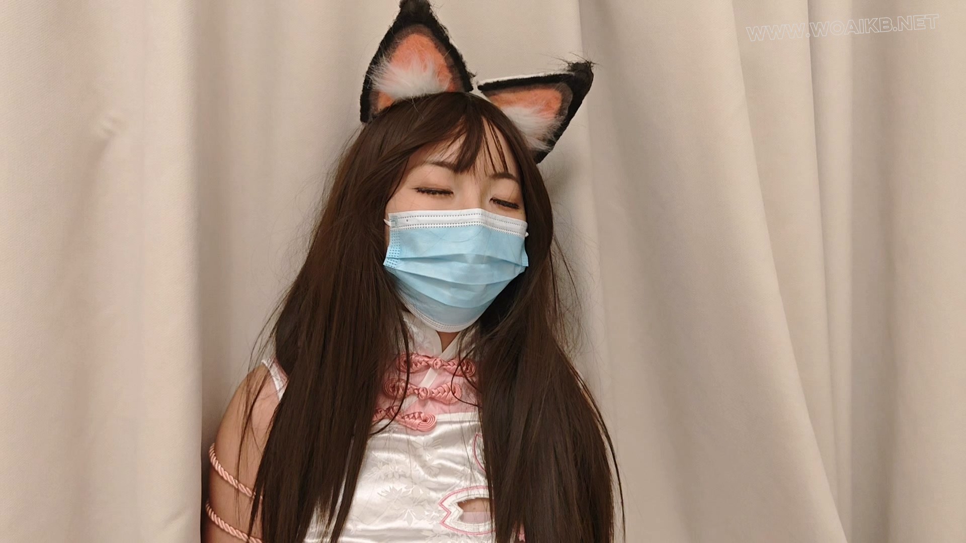 长门cos，啵啵贝五花胶带m腿，颈手枷脚枷镣铐zdb，tk，口球跪爬