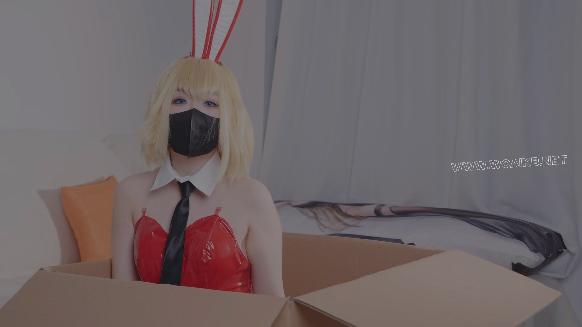 小螺小恶魔兔女郎cos+装箱+震动棒跳蛋强高+M腿白丝美足