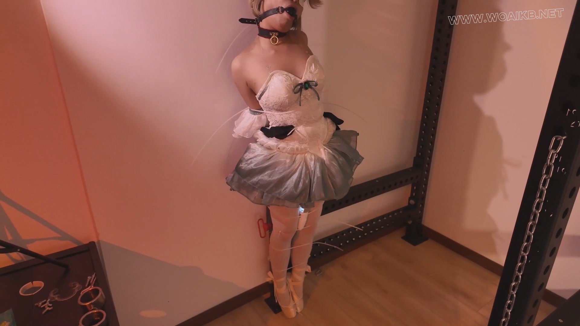 《琳妮特足尖鞋轧带强制踮脚》-海砂— 拘束架放置 龙门架强高踮脚 预览图 14