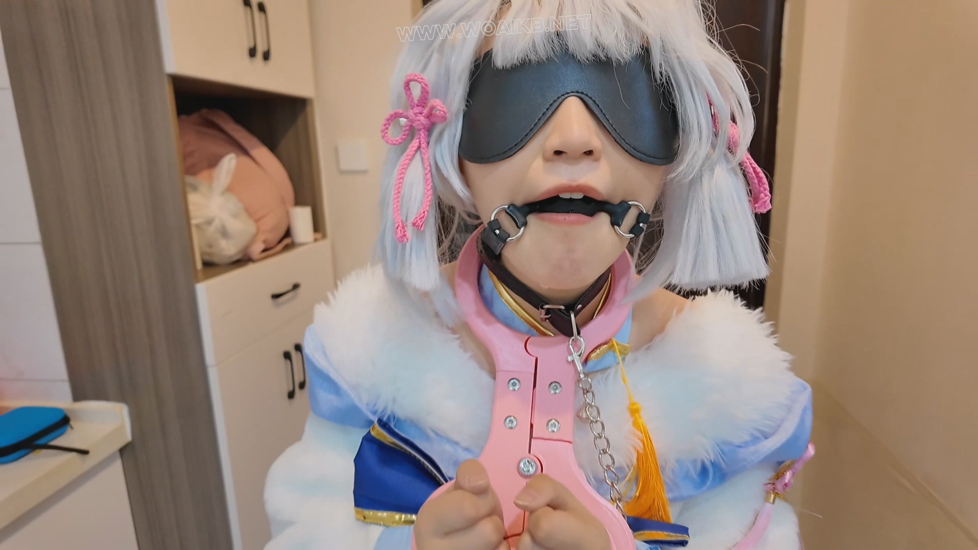 苏苏_神里白鹭樱华颈手枷镣铐走绳吊缚啵啵贝tk强高，撅腚sp，手脚枷电击多次强高 预览图 1