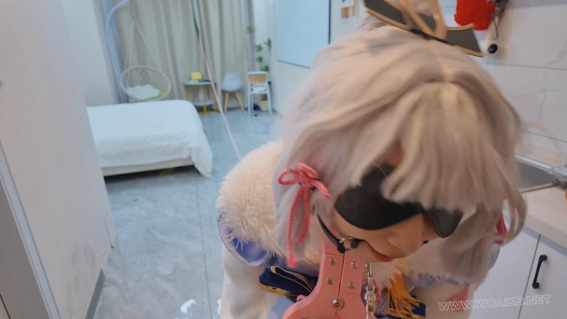 苏苏_神里白鹭樱华颈手枷镣铐走绳吊缚啵啵贝tk强高，撅腚sp，手脚枷电击多次强高 预览图 5