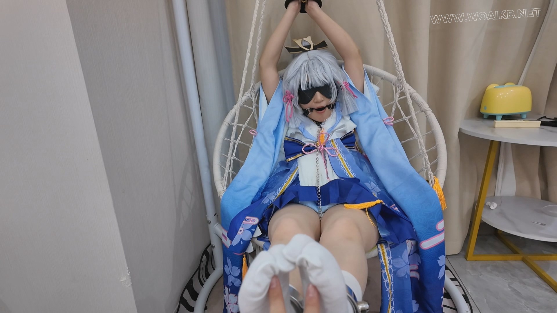 苏苏_神里白鹭樱华颈手枷镣铐走绳吊缚啵啵贝tk强高，撅腚sp，手脚枷电击多次强高 预览图 7