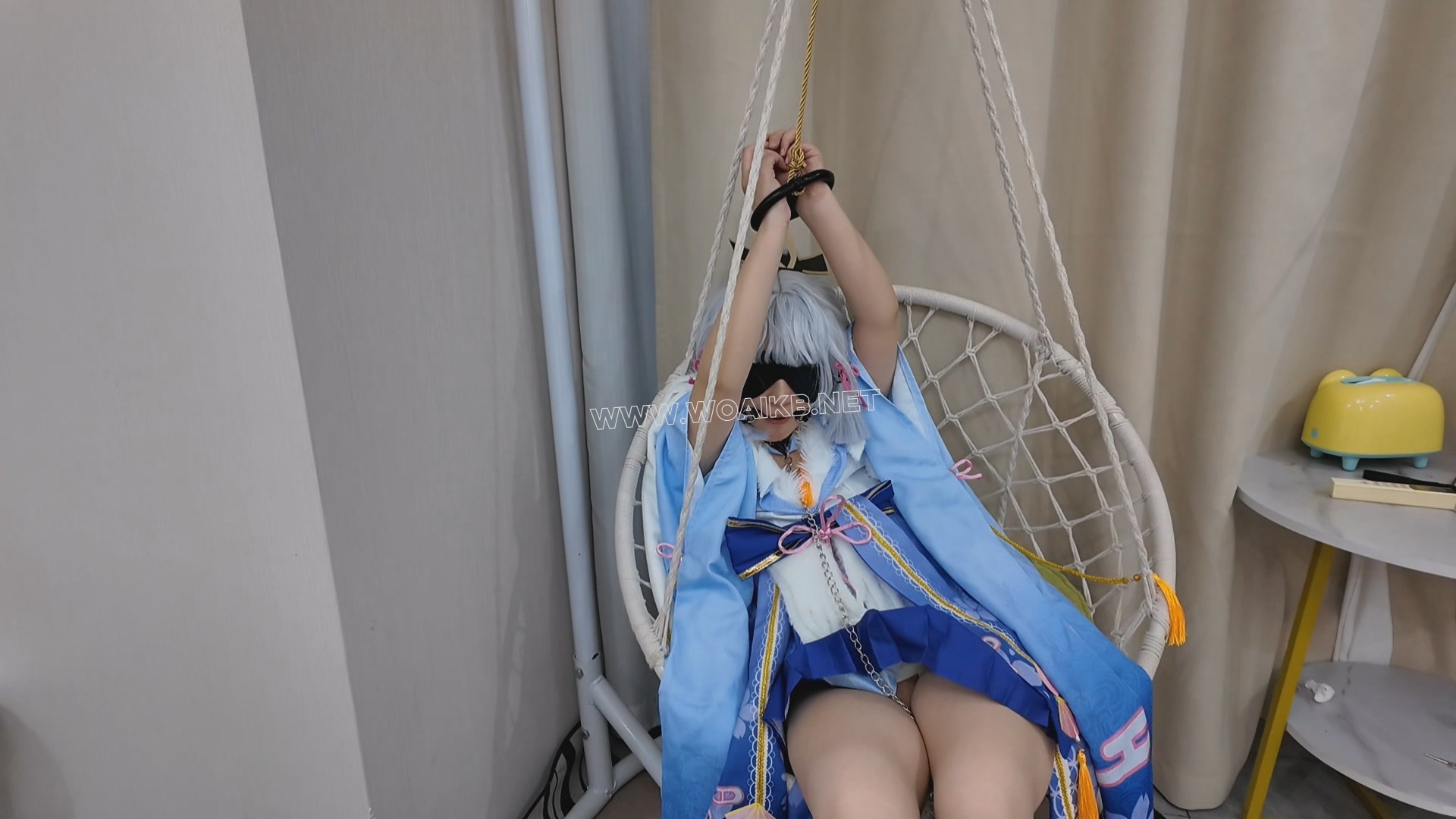 苏苏_神里白鹭樱华颈手枷镣铐走绳吊缚啵啵贝tk强高，撅腚sp，手脚枷电击多次强高 预览图 9