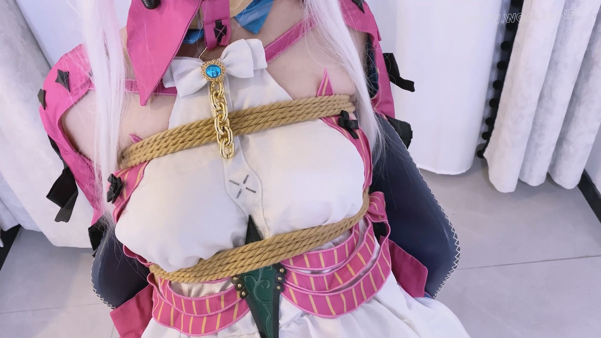 《二次元少女系》-客户定拍-第四集-鸣潮珂莱塔cos+椅缚感官封闭游戏+并腿缚+胸缚+... 预览图 14