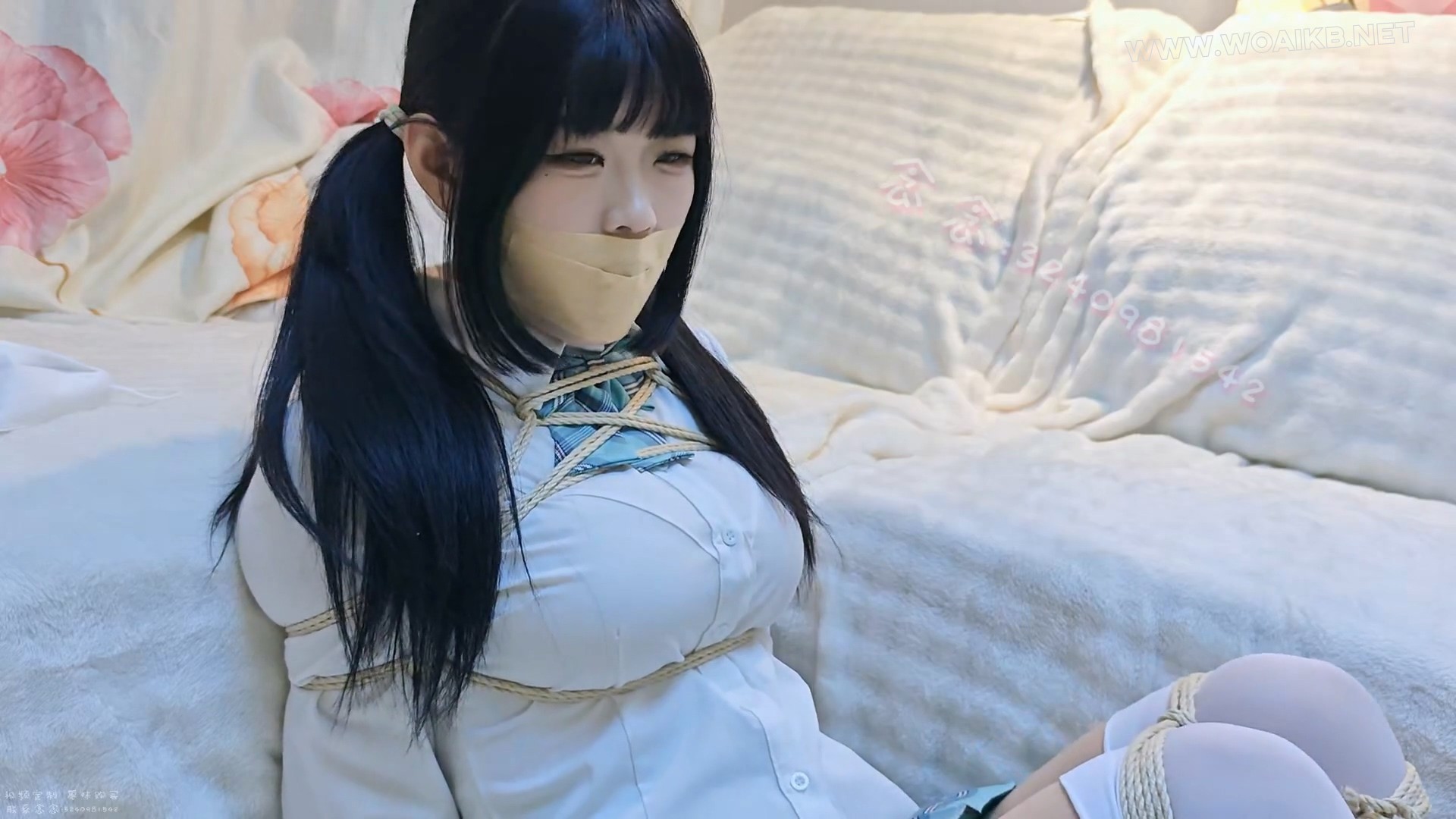 【念念】【定拍视频】好久不见的jk过膝袜 日式+并腿捆绑放置 袜子堵嘴胶带封嘴 预览图 17