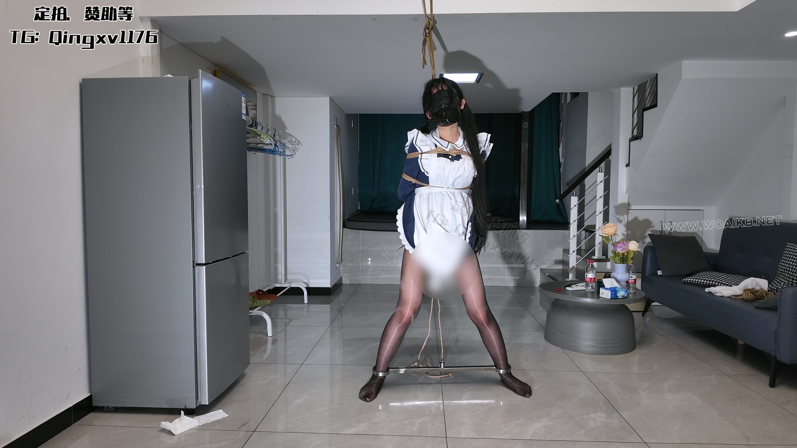 黑丝枣子姐 下部，不绑腿可以更好的享受被玩具刺激后挣扎扭动的黑丝美腿，啵啵贝失... 预览图 11