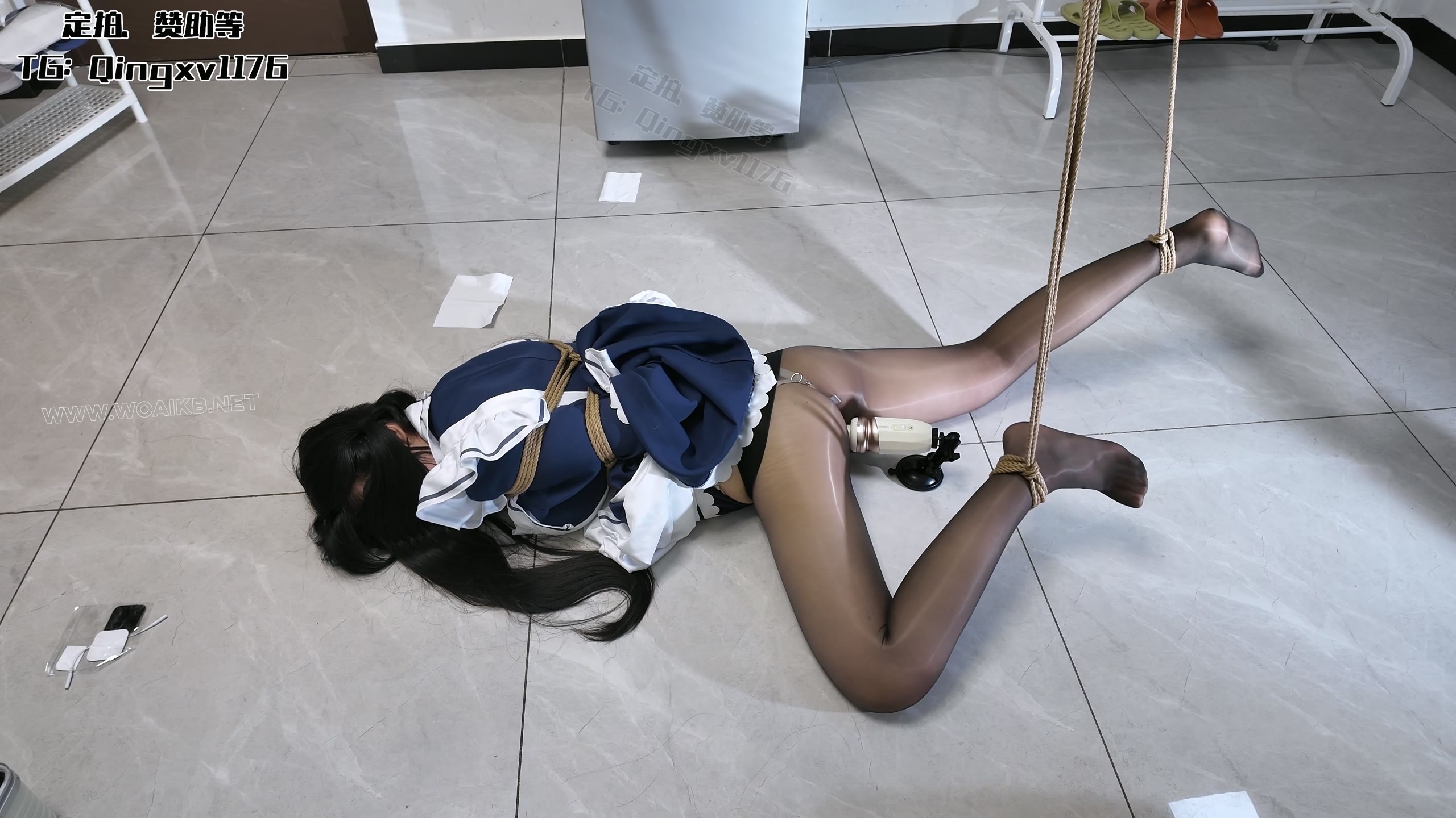 黑丝枣子姐 下部，不绑腿可以更好的享受被玩具刺激后挣扎扭动的黑丝美腿，啵啵贝失... 预览图 6